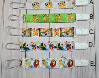 Lion Movie Pacifier Clip / Baby shower gift / fabric pacifier clip / handmade baby present /