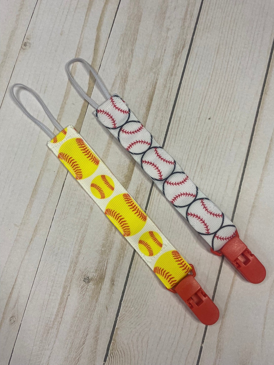 Baseball/softball Pacifier Clip / Baby Shower Gift / Fabric Pacifier ...