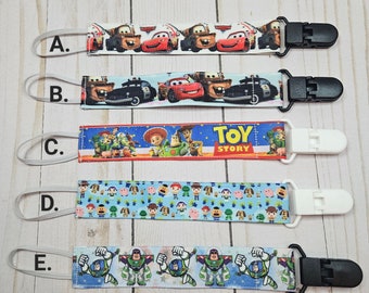 Cars / Toys Pacifier Clip / Baby shower gift / fabric pacifier clip / handmade baby present /