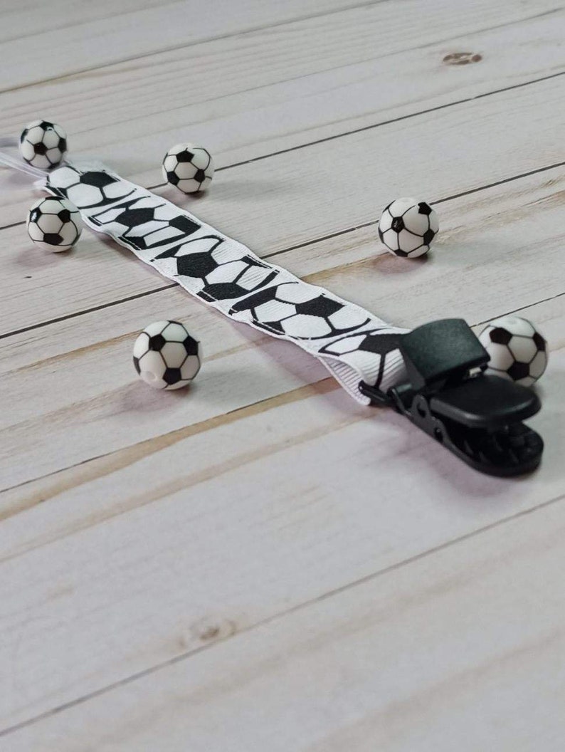 Sports Pacifier Clip / Baby Shower Gift / Fabric Pacifier Clip ...