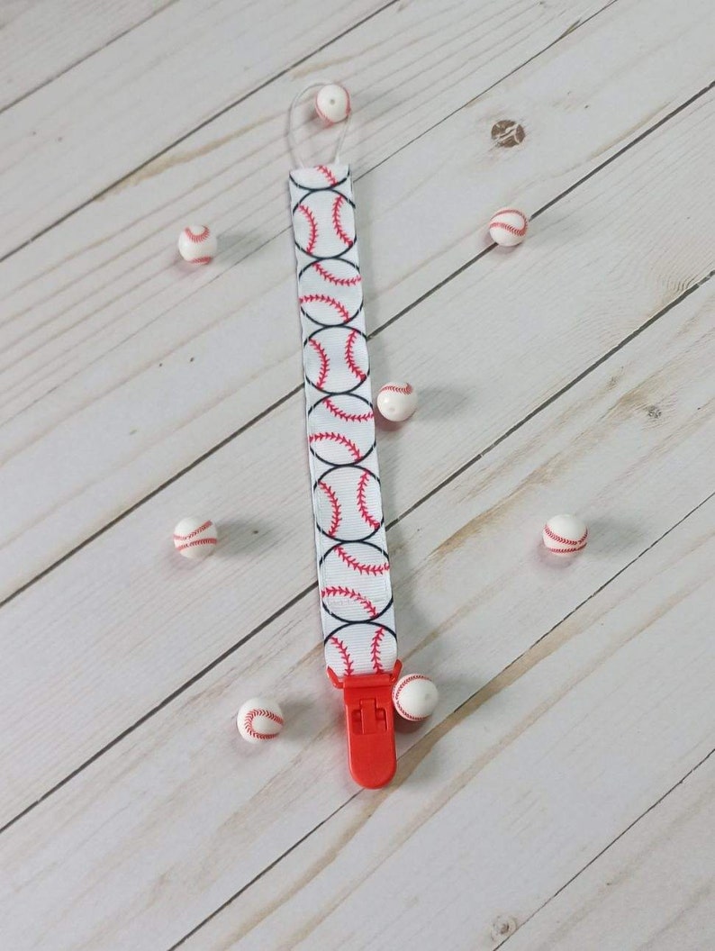 Sports Pacifier Clip / Baby Shower Gift / Fabric Pacifier Clip ...