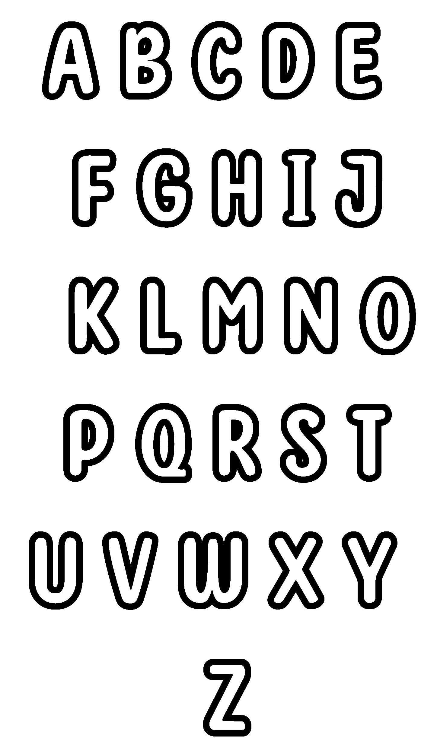 Outlined Fonts Letters and Numbers SVG-PNG 4 PACK - Etsy