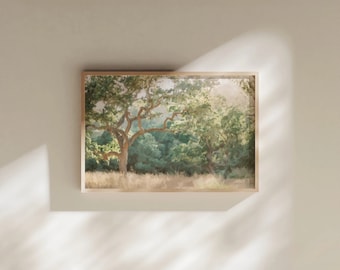 California Oak Tree Landscape Print | Central Coast Wall Art