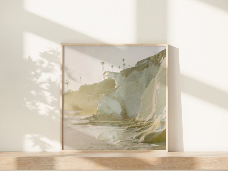 Pismo Beach Oil Painting Print Palm Trees Fine Art California Central