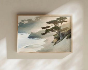Carmel Coast Art Print: Cypress Tree, Big Sur Painting