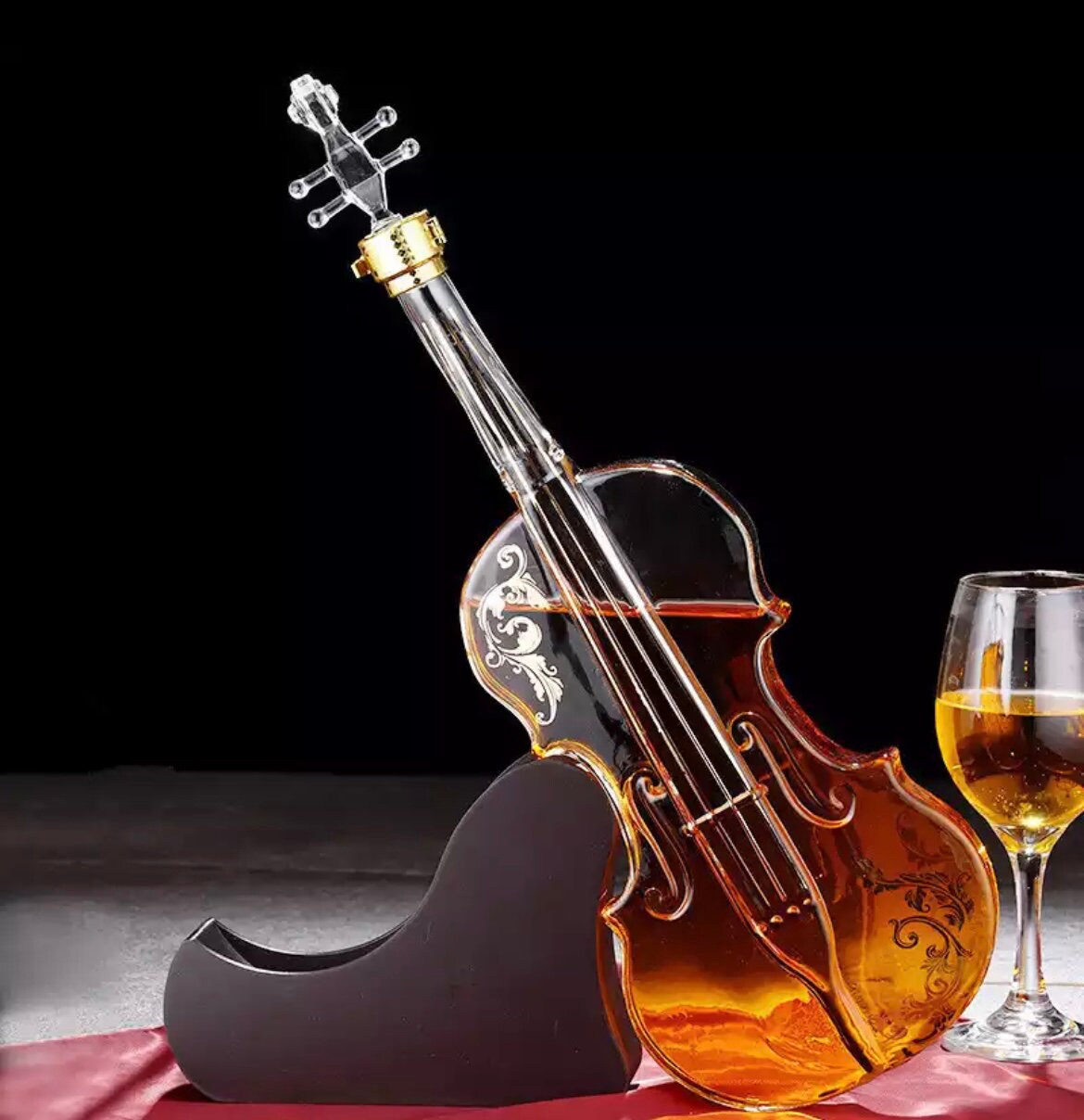 Violin Whiskey Decanter With Holder / Alcohol Flask / 1000ML / Etsy