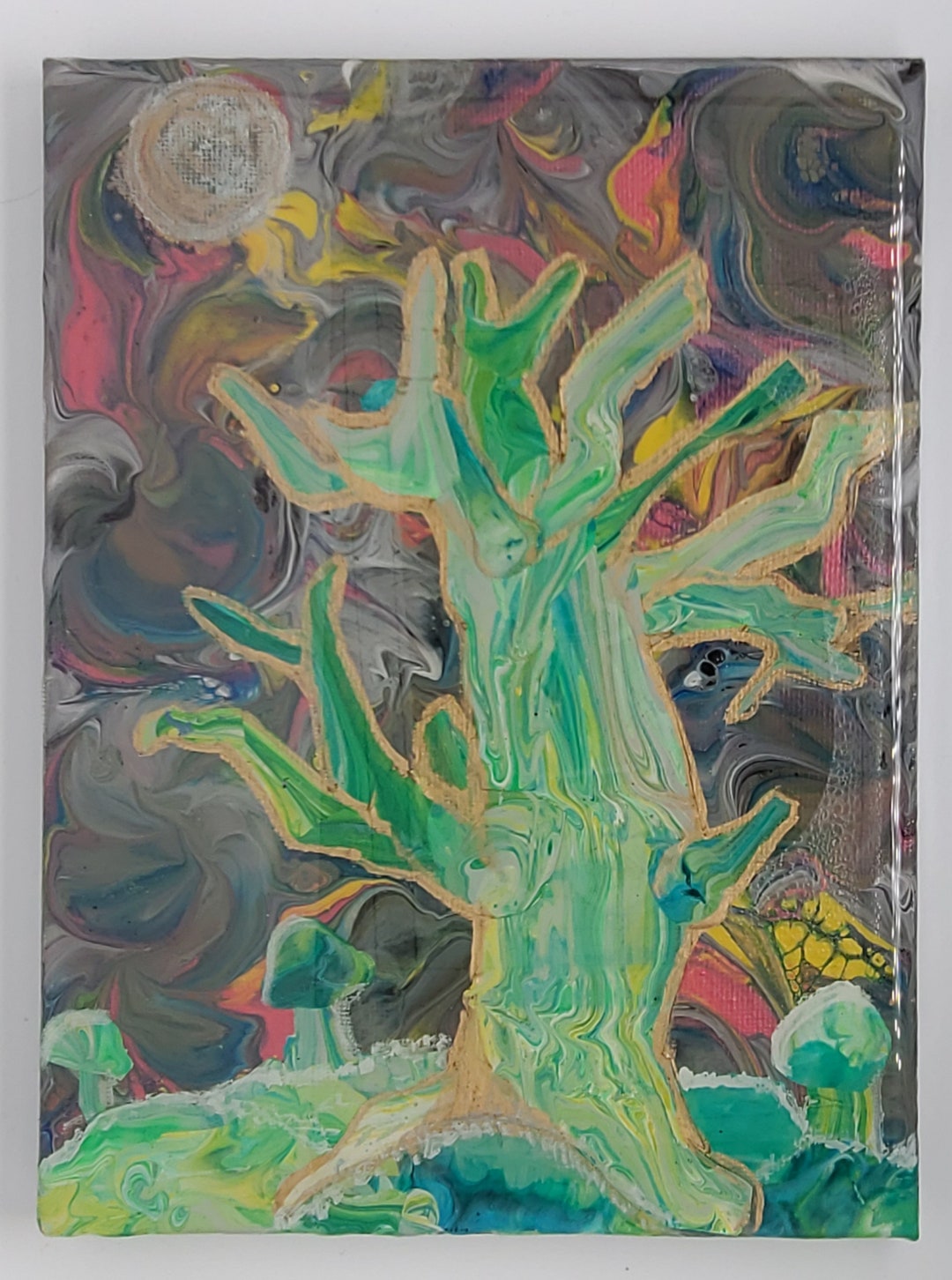 6x8 Mini Tree of Spring Original Acrylic Canvas, Sealed With Epoxy ...
