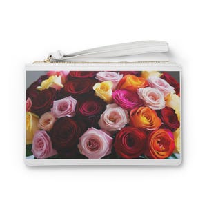 Rosendesign-Handtasche - Blumenhandtaschen-Geldbeutel, Damen-Abendtasche, Hochzeitsaccessoire, Geschenk für sie, kleine Umhängetasche