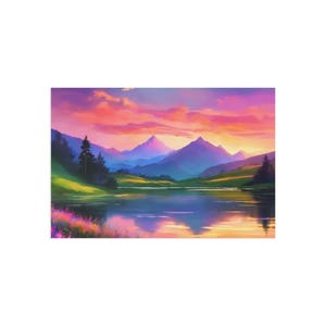 Cartes postales beaux-arts pittoresques, voeux de paysages vibrants, cartes de correspondance inspirées de la nature, impressions d'art colorées, idéales pour un cadeau ou une décoration