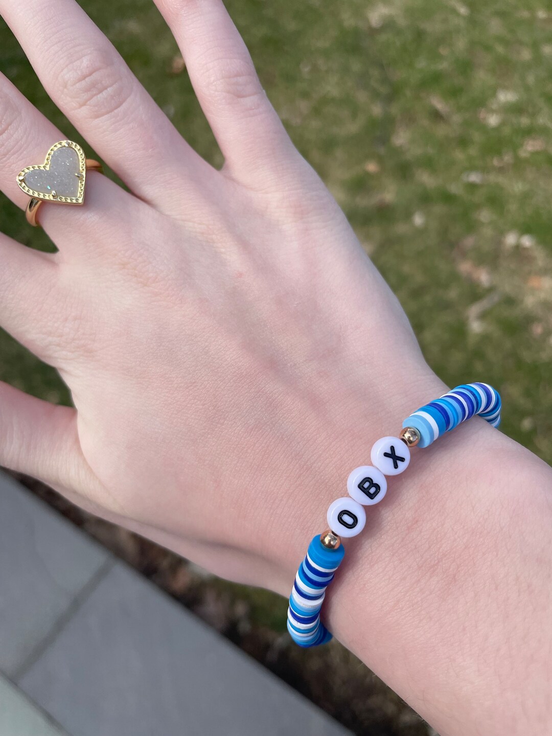 Obx Bracelet Clay Beads Preppy Jewelry Etsy