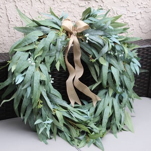 Heart Shaped Eucalyptus Wreath: Large Green Minimalist All Season Decor