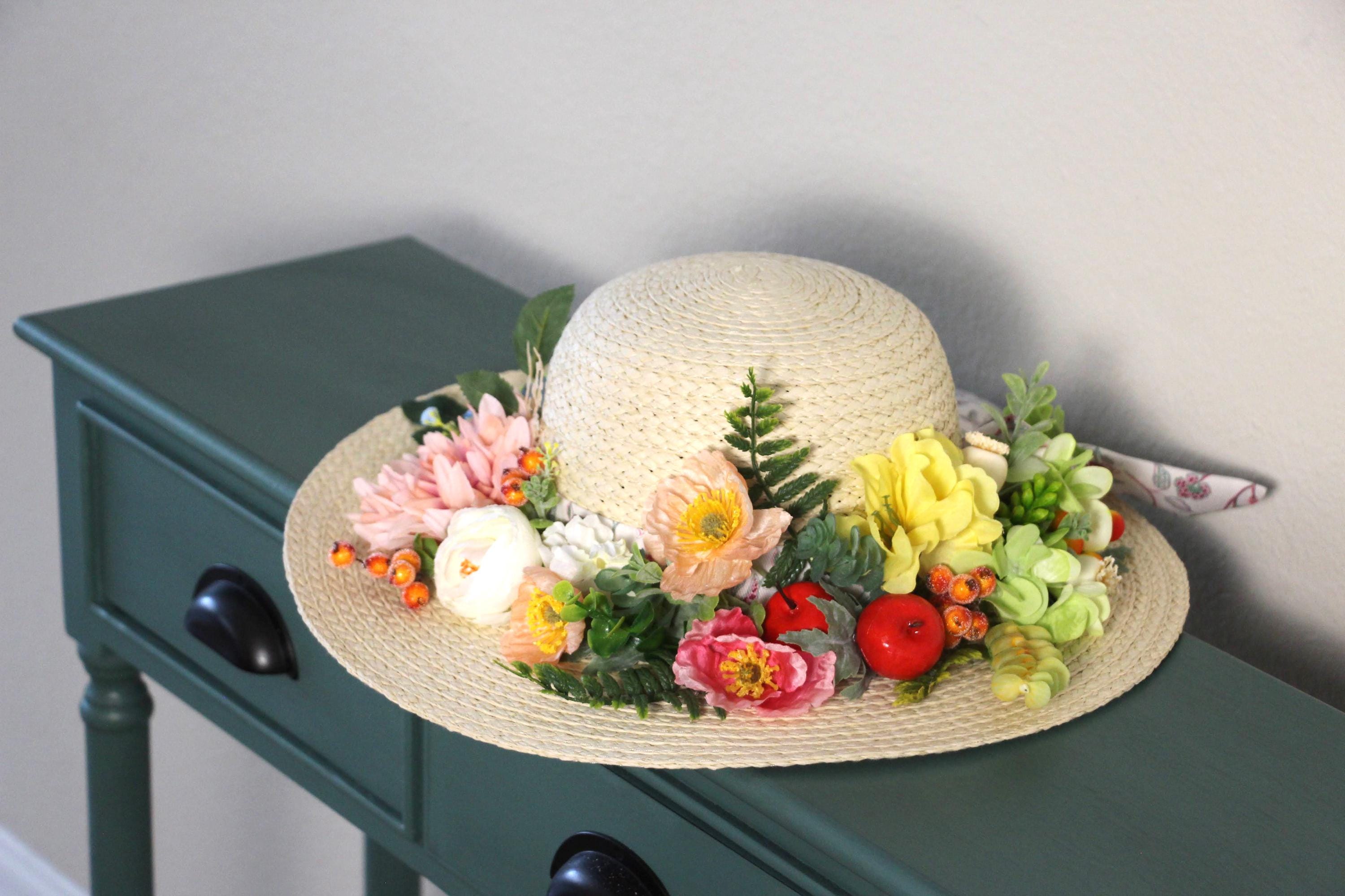 Handcrafted Floral Hat: All-seasons Faux Flower Decor - Etsy