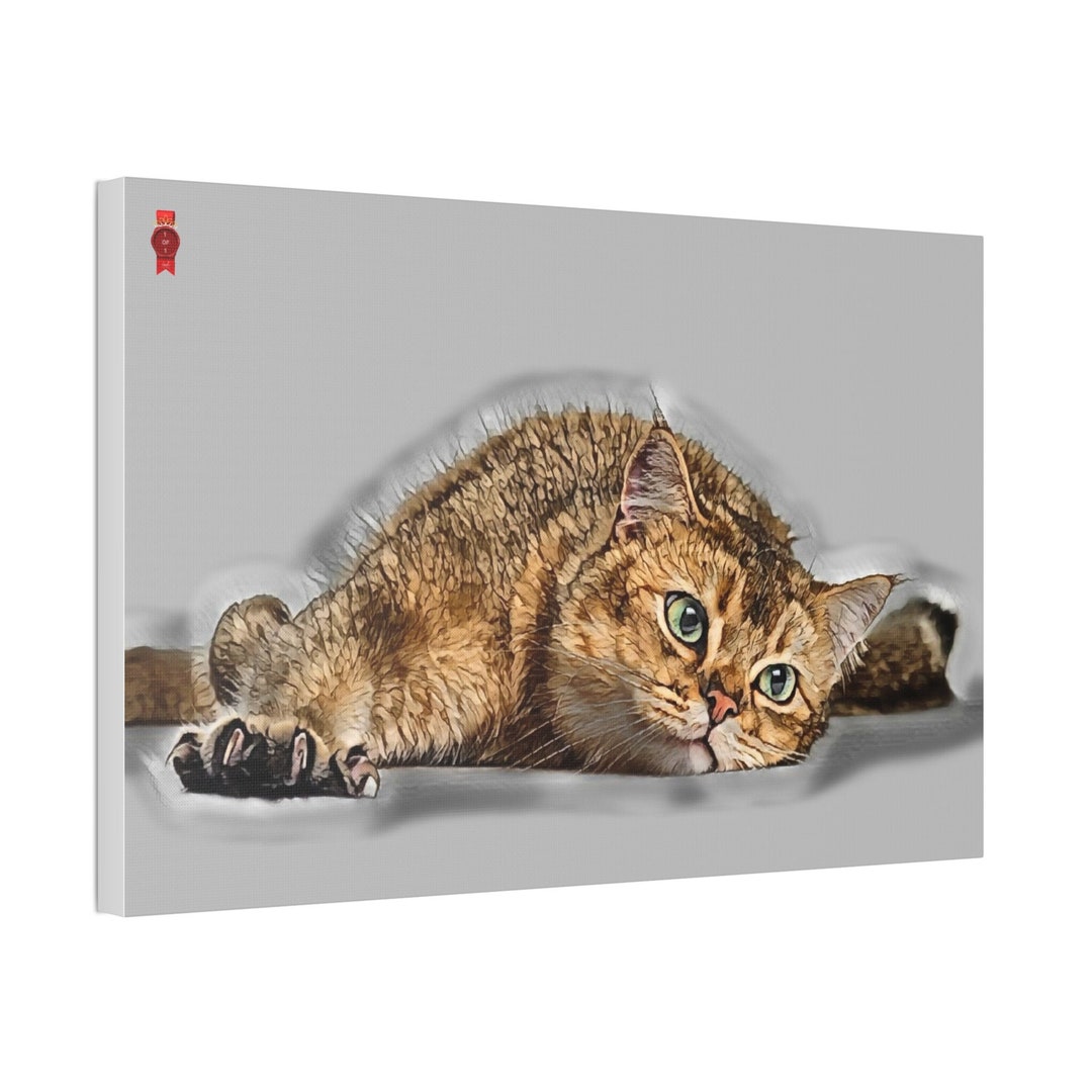 1 of 1s Cat Canvas Made From 100 Recycled Canvas Digital Art Rare Art art Canvas Animal Art Eco