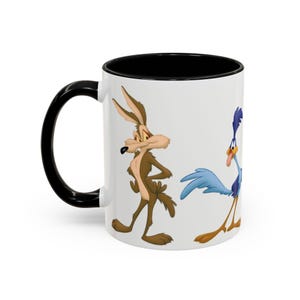 Kubek Wylie Coyote Road Runner Series, kubek z akcentem nostalgii, kreskówka, kubek ujawniający płeć, postać z kreskówki vintage, 11 uncji 15 uncji