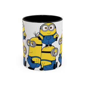 Minions Klassische Rundum-Tasse, Cartoon-Nostalgie-Akzent-Tasse, Geburtstagsgeschenk, witzige 11 Unze 15 Unze, Gender Reveal Kaffeetasse, Kindercharakter