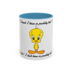 Teddy Bird Classic Lines Klassische Kaffeetasse, Klassische Nostalgie Akzent Tasse, Cartoon, Gender Reveal Tasse, Vintage Cartoon Charakter, 11oz 15oz