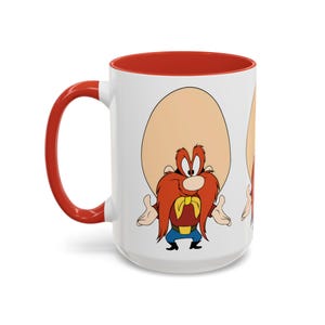 Yosemite Sam Accent Mug, Cartoon Nostalgia Cup, Birthday Gift, Vintage Character, 11oz 15oz