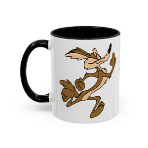 Coffee Mug, Wile E Coyote & Roadrunner Classic Nostalgia Art Mug, Cartoon Character Fan Gift, Kitchen Decor, Gift for Him, Looney Tunes Mug,