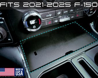 Flat Black F150 Cubby Shelf for 14th Gen Ford Trucks Console Organizer Cubby Cover OEM look