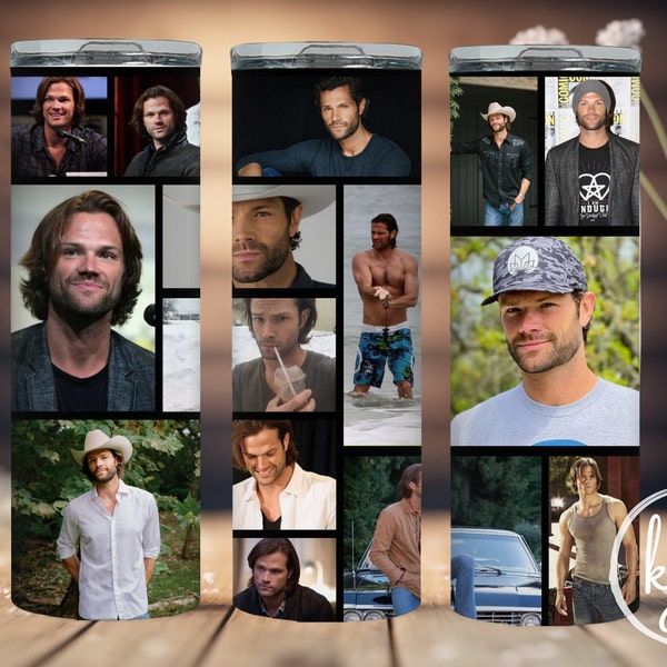 Jared Padalecki photo collage 20oz tumbler wrap PNG