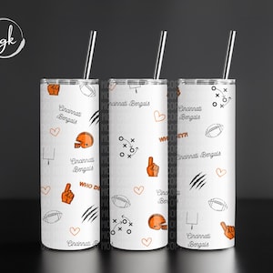Cincinnati Bengals Football Minimalist Fan Art 20oz tumbler wrap PNG