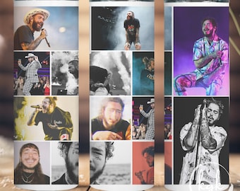 Post Malone 2 Fan photo collage 20oz sublimation tumbler wrap PNG