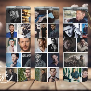 Jensen Ackles photo collage 20oz tumbler wrap PNG