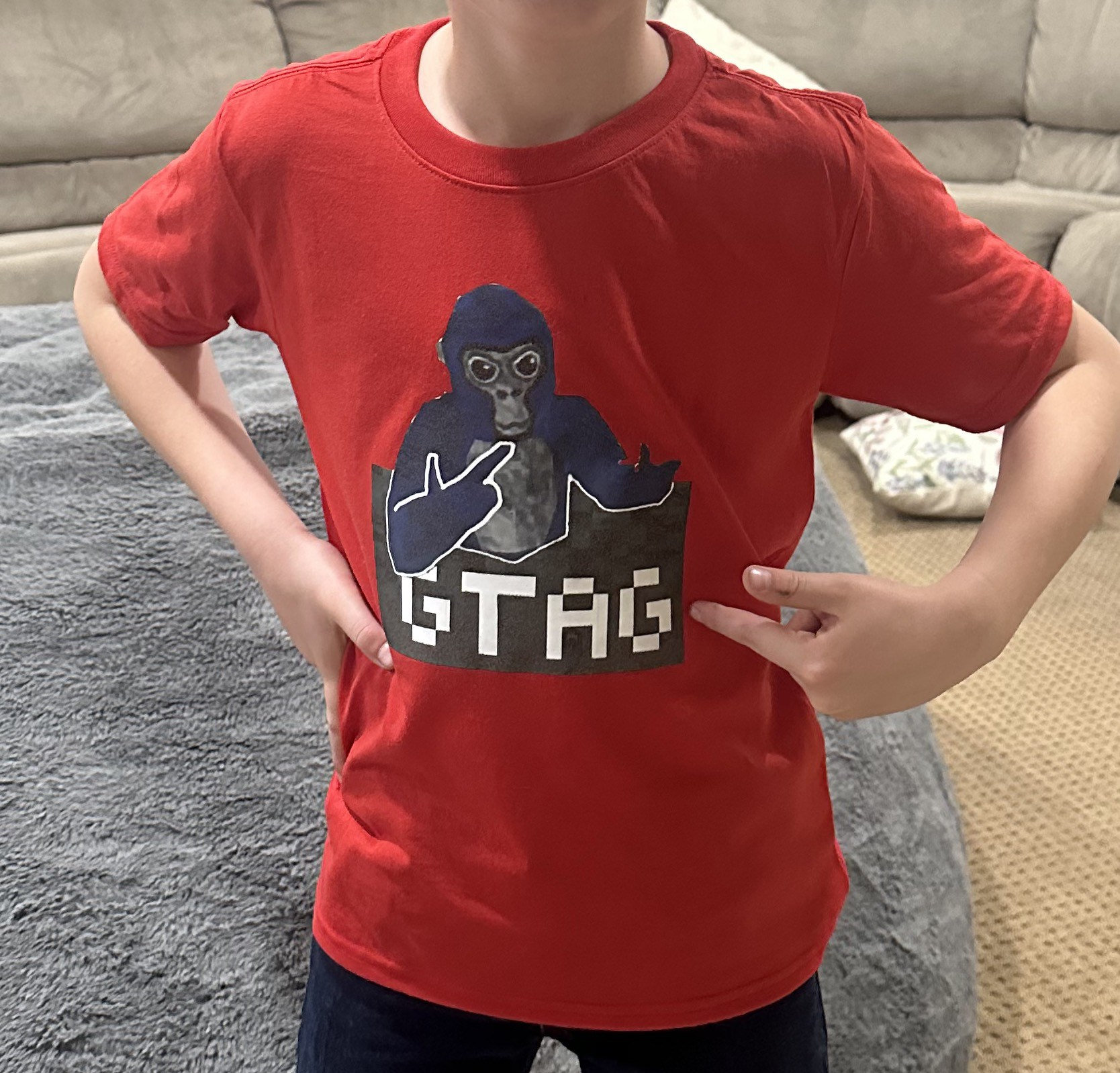 Let's Go, Gorilla Tag Blue Monke VR Gamer Shirt for Kids, Te - Inspire  Uplift