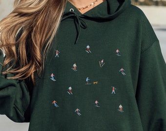 Skiing Hoodie Sweatshirt | Minimal Sweatshirt | Winter Sweatshirt | Christmas Sweater | Holiday Sweatshirt | Apres Ski | Vail Sweatshirt