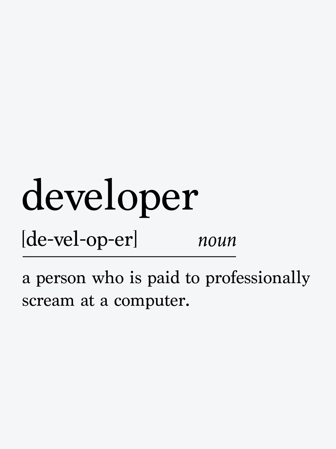 Developer Definition Print Office Wall Art Developer Etsy