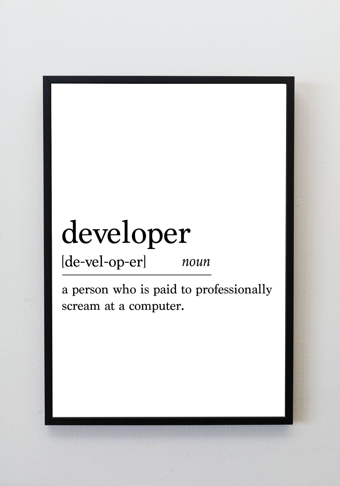 Developer Definition Print Office Wall Art Developer Etsy