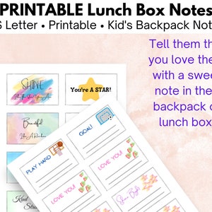 Du plaisir pour la rentrée scolaire ! Notes imprimables pour les sacs à dos et les boîtes à lunch ! TÉLÉCHARGEMENT INSTANTANÉ