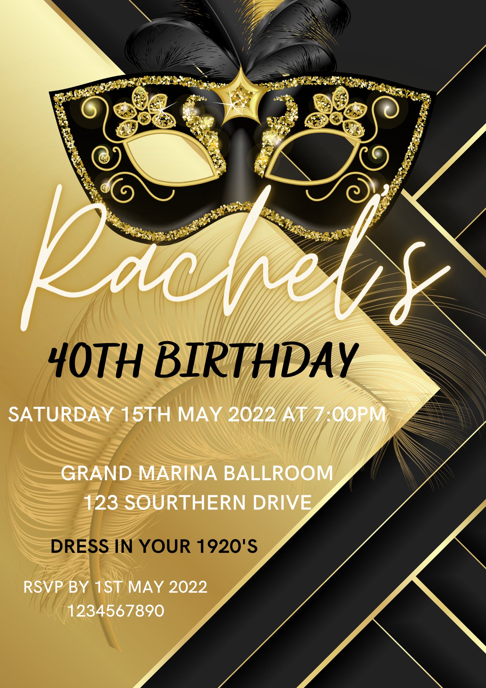 Buy Great Gatsby Sweet 16 Printable Birthday Invitation