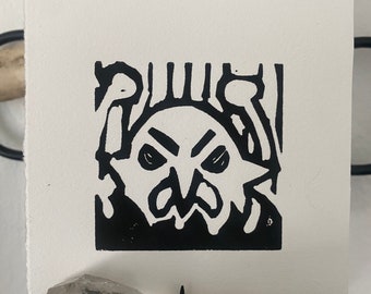 Goblins go to hell - Lino print