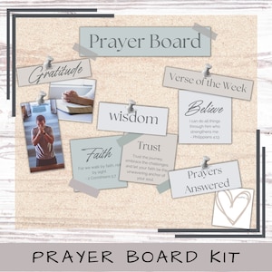 Editable Prayer Board, Prayer Board Kit, Prayer Board Printable, Vision Board Words, Prayer Request, Prayer Cards, Answered Prayers