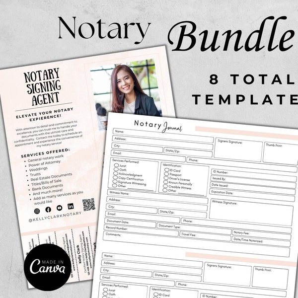 Notary Log Template - Etsy