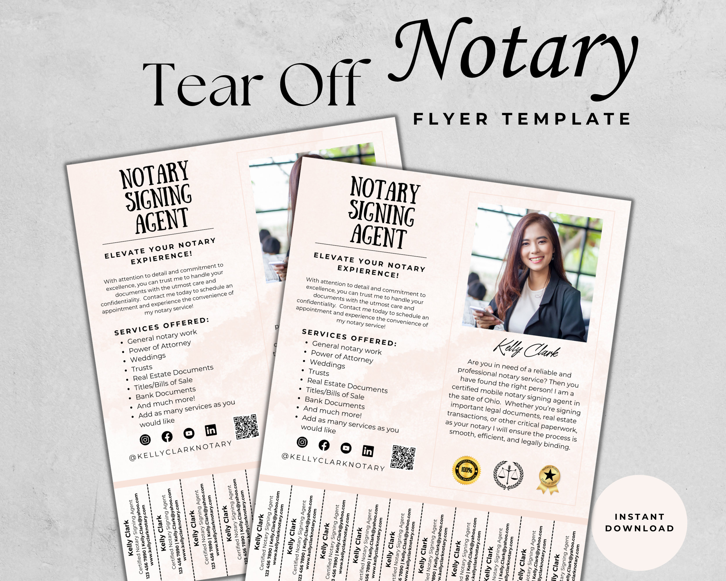 Notary Business | Notary Flyer Templates | Apostille Agent | Notary Intro Flyer | Loan Signing Agent | Notary Marketing Flyer