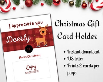 Titular de la tarjeta de regalo de café de Navidad / Titular de la tarjeta de regalo imprimible / Regalo del maestro / Regalo del personal / Tarjeta de regalo de café / Café gracias