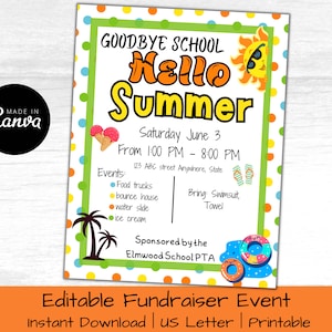 School Fundraiser Flyer | Pto Pta Church School Charity | Fundraiser Flyer Template | Fundraiser Event | Community Event | Charity Event