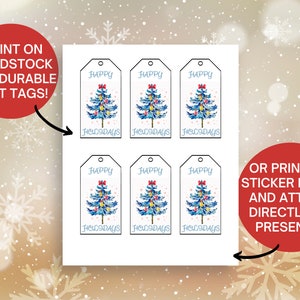Christmas Printable Gift Tags Blank Gift Tag Merry and Bright Christmas ...