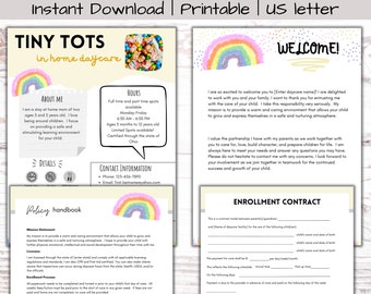 Editable daycare forms bundle, Home daycare starter kit, childcare forms, Daycare handbook, daycare policies, Home daycare forms