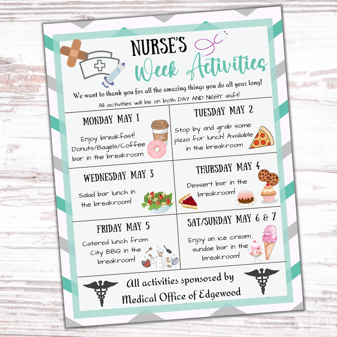 Editable nurse appreciation flyer happy nurses week thank you gifts