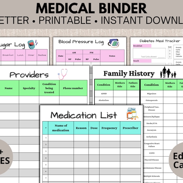 Medical Binder Etsy