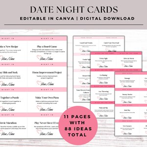 Tarjetas editables para una cita romántica / Cupones para una cita romántica / Ideas para una cita romántica en pareja / Frasco para una cita romántica / Regalos para parejas / Regalos de boda de último momento