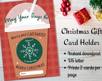 Titular de la tarjeta de regalo de café de Navidad / Regalo de compañero de trabajo / Titular de la tarjeta de regalo de café imprimible / Regalo del personal / Regalo del maestro / Titular de la tarjeta de regalo