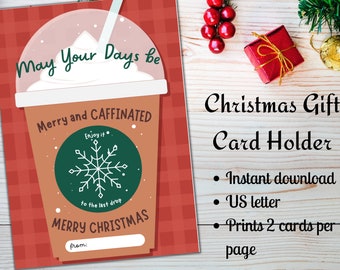 Christmas Coffee Gift Card Holder | Co Worker Gift | Printable Coffee Gift Card Holder | Staff Gift |Teacher Gift | Gift Card Holder