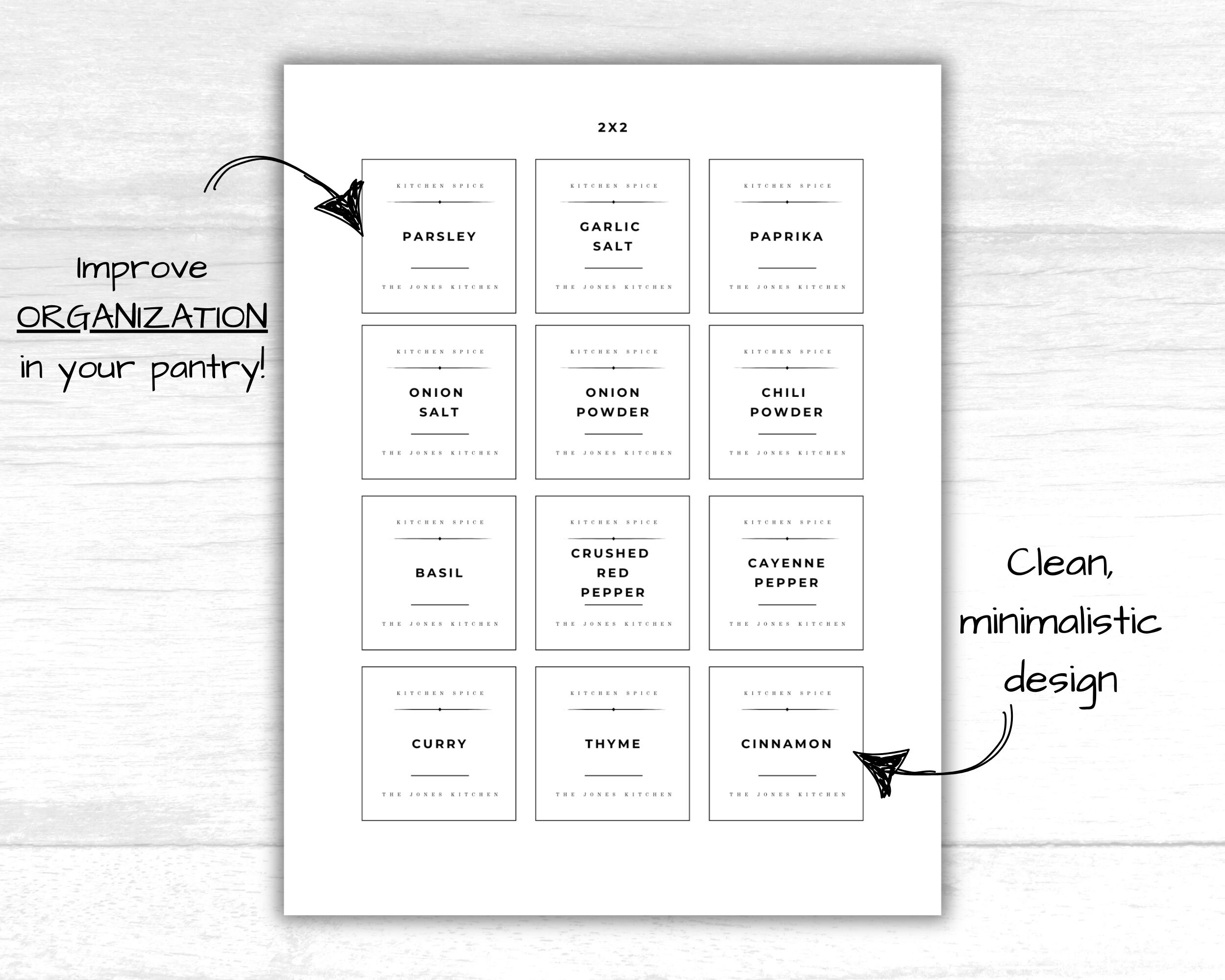 Base Unit Kitchen Label Custom Labels | Pantry Labels | Pantry Decals | Spice Labels | Kitchen ...