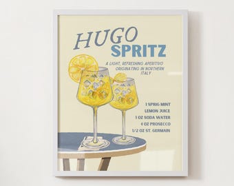 Hugo Spritz Prosecco Vlierbloesemcocktail Recept Ingrediëntenposter
