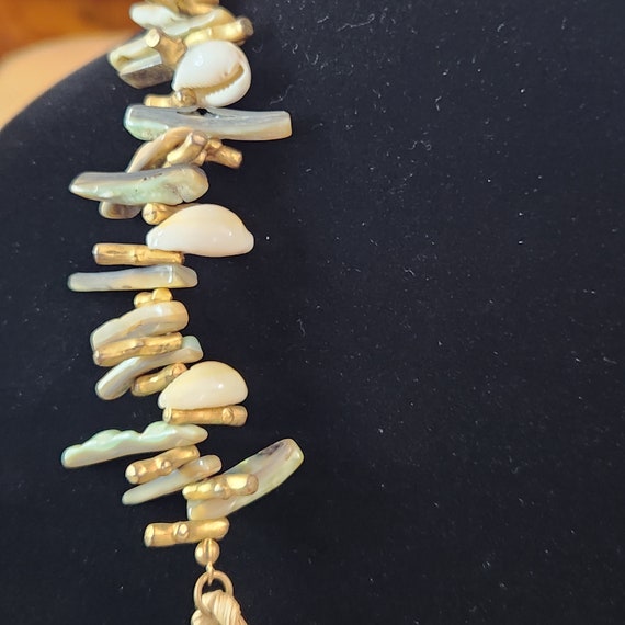 Miriam Haskell Vintage Abalone Seashell Necklace:… - image 5