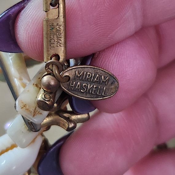 Miriam Haskell Vintage Abalone Seashell Necklace:… - image 2